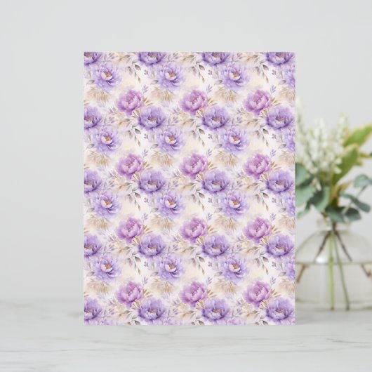 Vintage Lavender Journal Paper Sheet (スタンド正面)