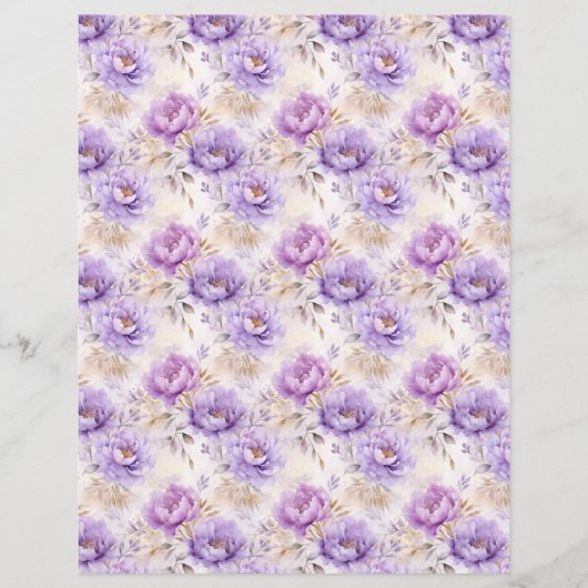 Vintage Lavender Journal Paper Sheet (正面)