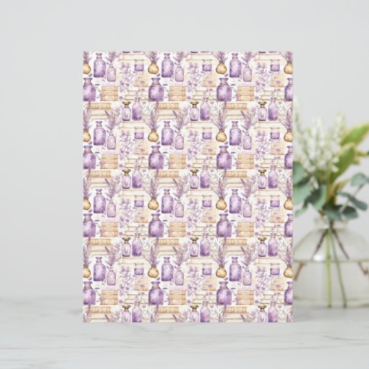 Vintage Lavender Journal Paper Sheet (スタンド正面)