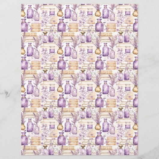 Vintage Lavender Journal Paper Sheet (正面)