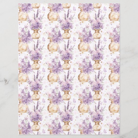 Vintage Lavender Journal Paper Sheet (正面)