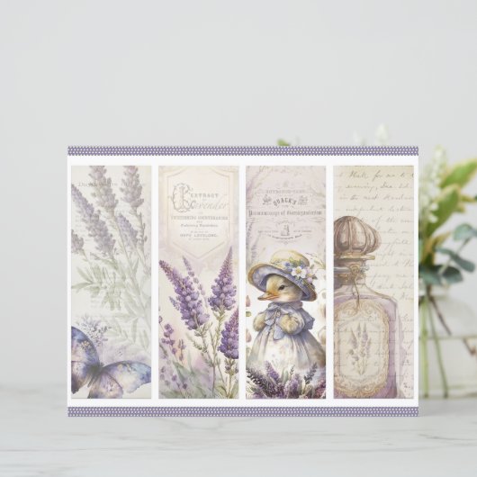 Vintage Lavender Journal Paper Sheet (スタンド正面)