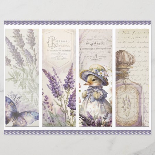 Vintage Lavender Journal Paper Sheet (正面)