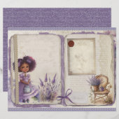 Vintage Lavender Journal Paper Sheet (正面/裏面)