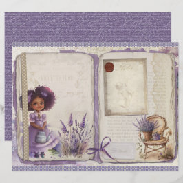 Vintage Lavender Journal Paper Sheet
