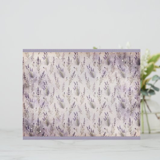 Vintage Lavender Journal Paper Sheet (スタンド正面)