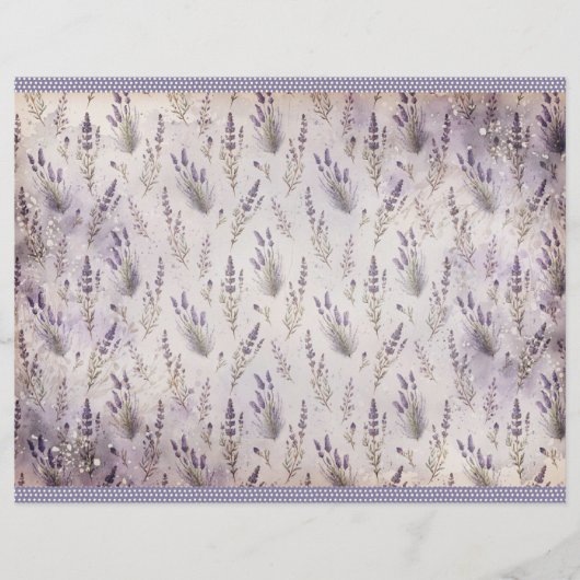 Vintage Lavender Journal Paper Sheet (正面)