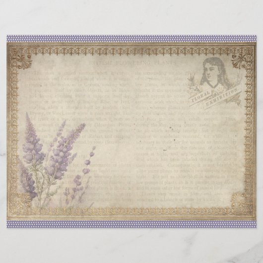 Vintage Lavender Journal Paper Sheet (正面)