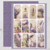 Vintage Lavender Journal Paper Sheet (正面/裏面)