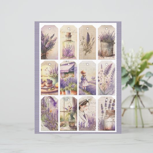 Vintage Lavender Journal Paper Sheet (スタンド正面)