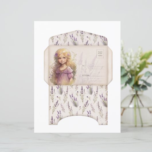 Vintage Lavender Journal Paper Sheet (スタンド正面)