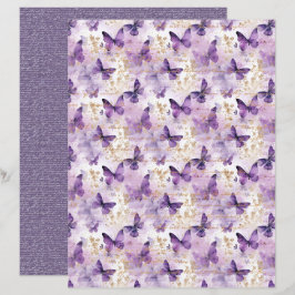 Vintage Lavender Journal Paper Sheet