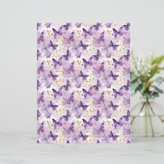 Vintage Lavender Journal Paper Sheet (スタンド正面)