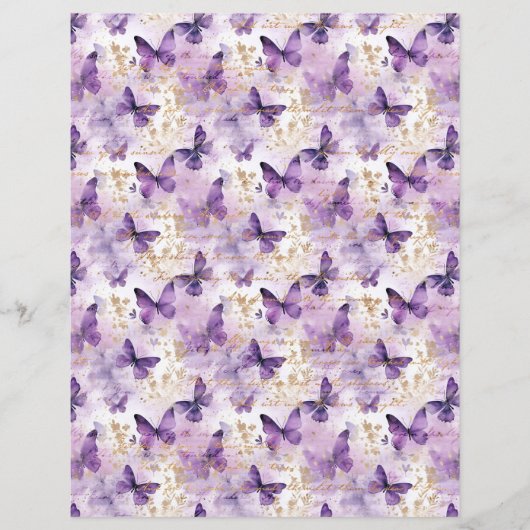 Vintage Lavender Journal Paper Sheet (正面)