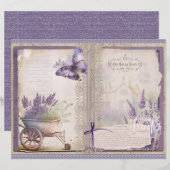 Vintage Lavender Journal Paper Sheet (正面/裏面)