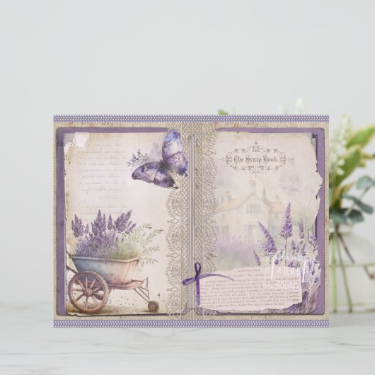 Vintage Lavender Journal Paper Sheet (スタンド正面)