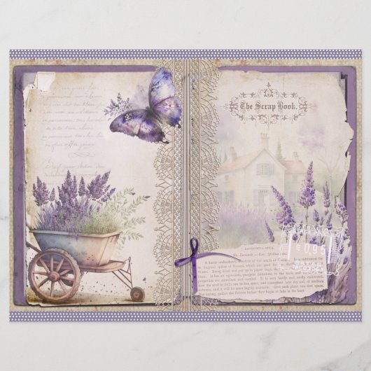 Vintage Lavender Journal Paper Sheet (正面)