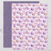 Vintage Lavender Macaron Journal Paper Sheet (正面/裏面)