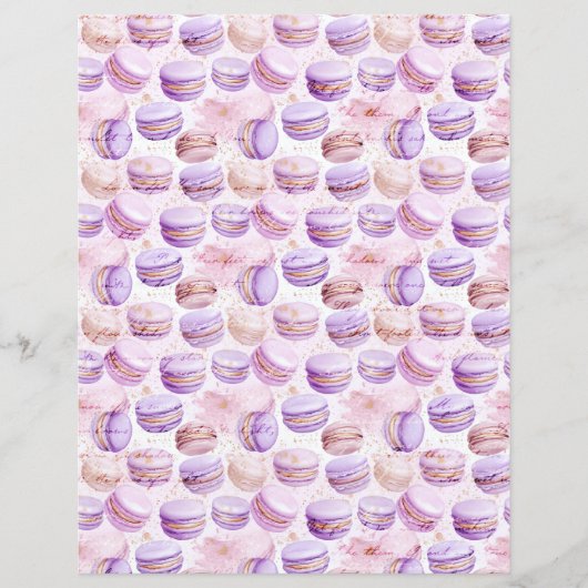 Vintage Lavender Macaron Journal Paper Sheet (正面)