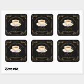 Vintage Lavender Tea Square Label スクエアシール (シート)