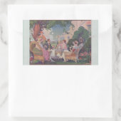 Vintage Lawn Gathering Rectangle Stickers 長方形シール (バッグ)