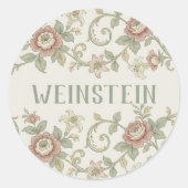 Vintage Leaf Purim Sticker ラウンドシール (正面)