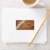 Vintage Leather and Lace Monogram Address Label ラベル (インサイチュ)