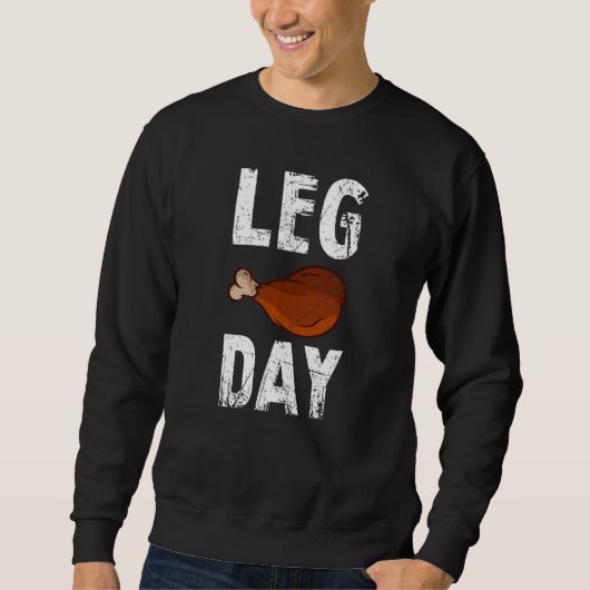 Vintage Leg Day Thanksgiving Pilgrim Costume Turke スウェットシャツ (正面)