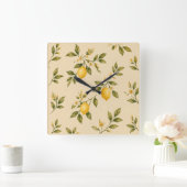 Vintage Lemon Blossom Wall Clock スクエア壁時計 (ホーム)