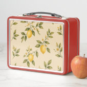 Vintage Lemon Botanical Cream Lunch Box メタルランチボックス (インサイチュ)