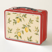 Vintage Lemon Botanical Cream Lunch Box メタルランチボックス (裏面)