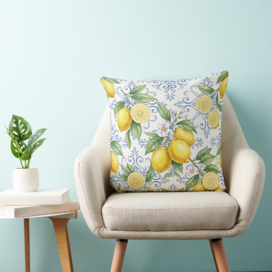 Vintage Lemon Botanical Pattern – Mediterranean  クッション (椅子)