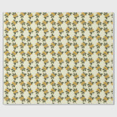 Vintage Lemon & Leaf Botanical Wrapping Paper ラッピングペーパー (フラット)