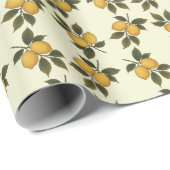 Vintage Lemon & Leaf Botanical Wrapping Paper ラッピングペーパー (ロールコーナー)