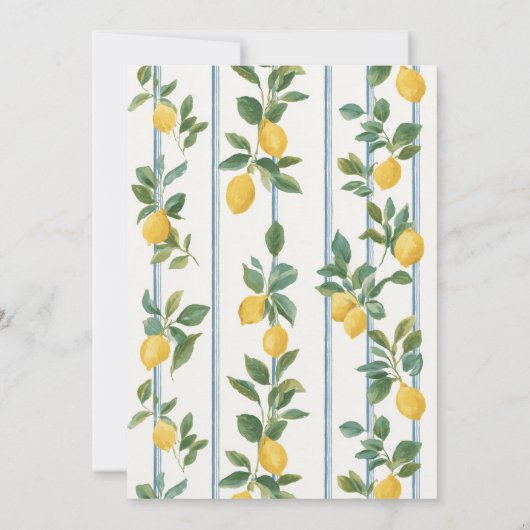 Vintage lemons Baby Shower 招待状 (裏面)