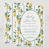 Vintage lemons Baby Shower 招待状 (正面/裏面)
