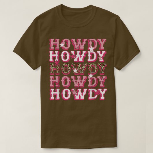 Vintage Leopard Howdy Rodeo Western Country Southe Tシャツ (デザイン正面)