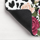 Vintage Leopard Print with Roses Mouse Pad マウスパッド (コーナー)