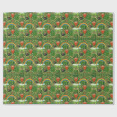 Vintage Leprechaun & Rainbow Green Celtic Pattern ラッピングペーパー (フラット)