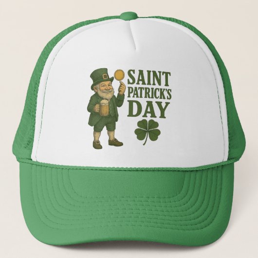 Vintage, leprechaun Saint Patrick's Day キャップ (正面)