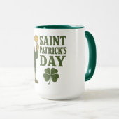 Vintage, leprechaun Saint Patrick's Day  マグカップ (正面右)