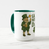 Vintage, leprechaun Saint Patrick's Day  マグカップ (正面左)