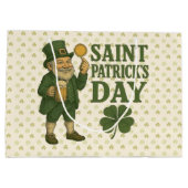 Vintage, leprechaun Saint Patrick's Day  ラージペーパーバッグ (裏面)