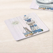 Vintage Leuchtturm スクエアペーパーコースター (アングル)