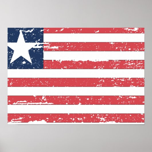 Vintage Liberia Flag ポスター (正面)