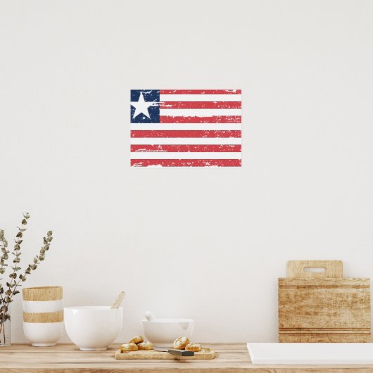 Vintage Liberia Flag ポスター (キッチン)