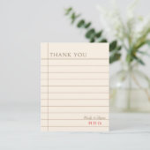 Vintage Library Book Checkout Neutral Wedding サンキューカード (スタンド正面)
