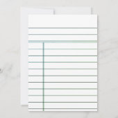 Vintage Library Card "New Chapter" Bridal Shower 招待状 (裏面)