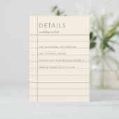 Vintage Library Checkout Neutral Wedding Details エンクロージャーカード (スタンド正面)