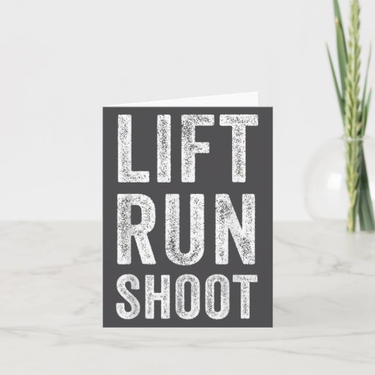 Vintage Lift Run Shoot - Fitness Motivational Gift カード (正面)